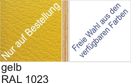 Großplatte 245 x 125 cm Farbe gelb - (andere Seite nach Wahl)
