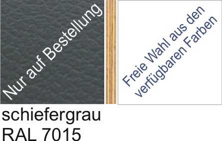 Großplatte 245 x 125 cm Farbe schiefergrau - (andere Seite nach Wahl)