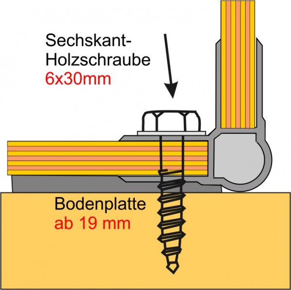 8 Edelstahl Sechskant Holzschrauben 30 x 6 mm