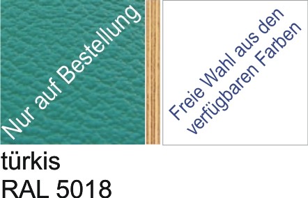 Großplatte 245 x 125 cm Farbe türkis - (andere Seite nach Wahl)