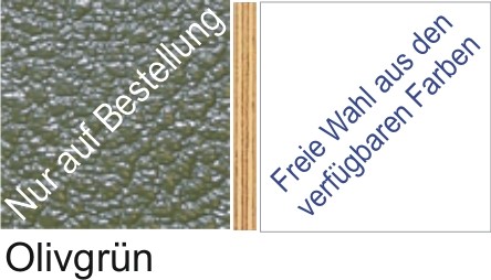 Großplatte 245 x 125 cm Farbe olivgrün - (andere Seite nach Wahl)