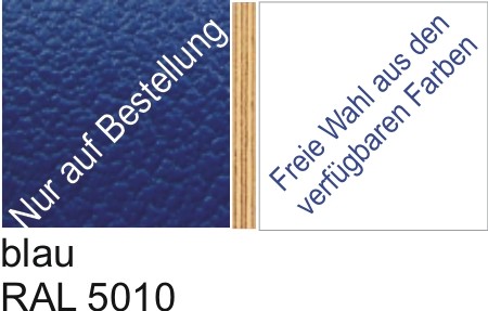 Großplatte 245 x 125 cm Farbe blau RAL 5010 - (andere Seite nach Wahl)