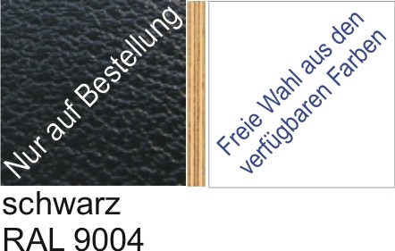 Großplatte 245 x 125 cm Farbe schwarz - (andere Seite nach Wahl)