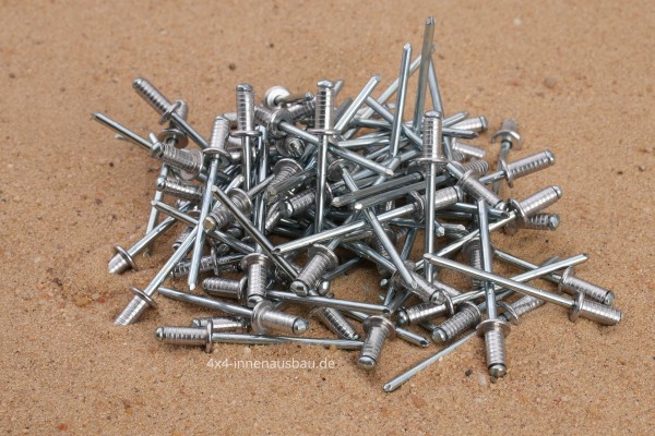 100 Blindnieten gerillt 4,1x8,5 mm